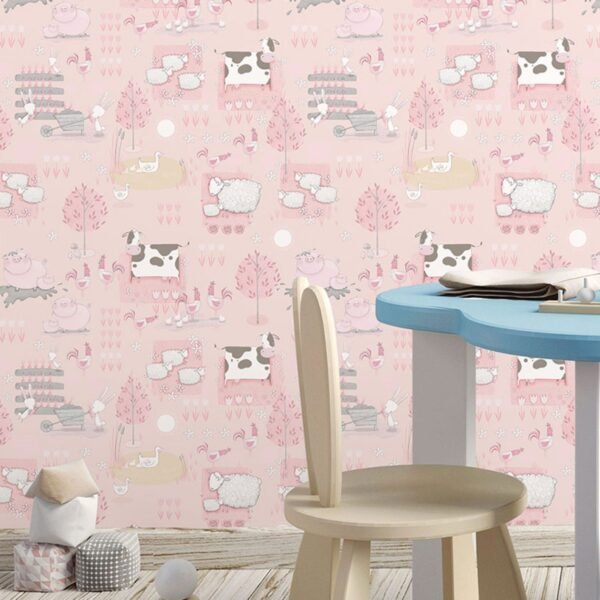 Tiny Tots 2 Farmland Wallpaper Pink Grey Beige Galerie G78376