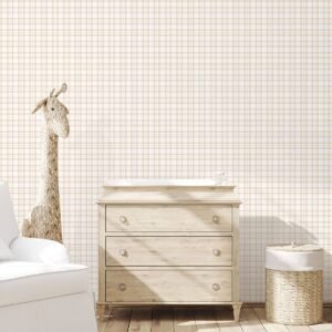 Tiny Tots 2 Plaid Wallpaper Beige Galerie G78393