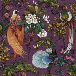 Outside In Songbird Wallpaper Plum Holden 13150