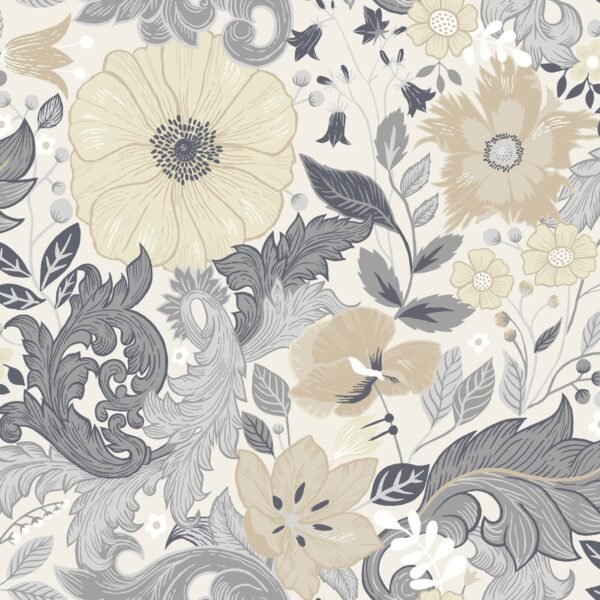 Sommarang Victoria Wallpaper White Galerie S13106