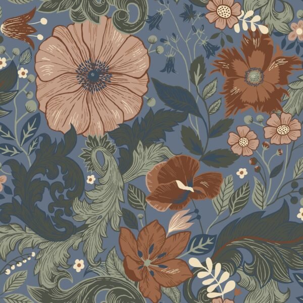 Sommarang Victoria Wallpaper Blue Galerie S13108