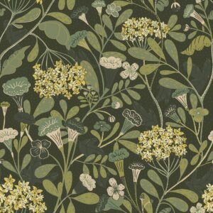 Sommarang Hybbe Wallpaper Dark Green Galerie S55022