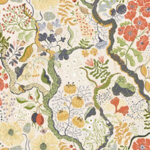 Sommarang Ann Wallpaper White/Yellow Galerie S65102