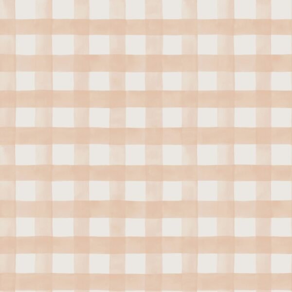 Watercolour Gingham Wallpaper Soft Coral Holden 13292