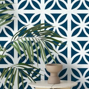 Geometric Breeze Wallpaper Washed Denim Blue - Mini Moderns MMTLG03WD