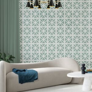 Geometric Breeze Wallpaper High Tide Aqua - Mini Moderns MMTLG03HT