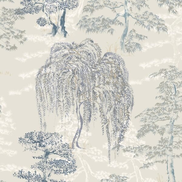 Oriental Garden Wallpaper Soft Blue Arthouse 909809