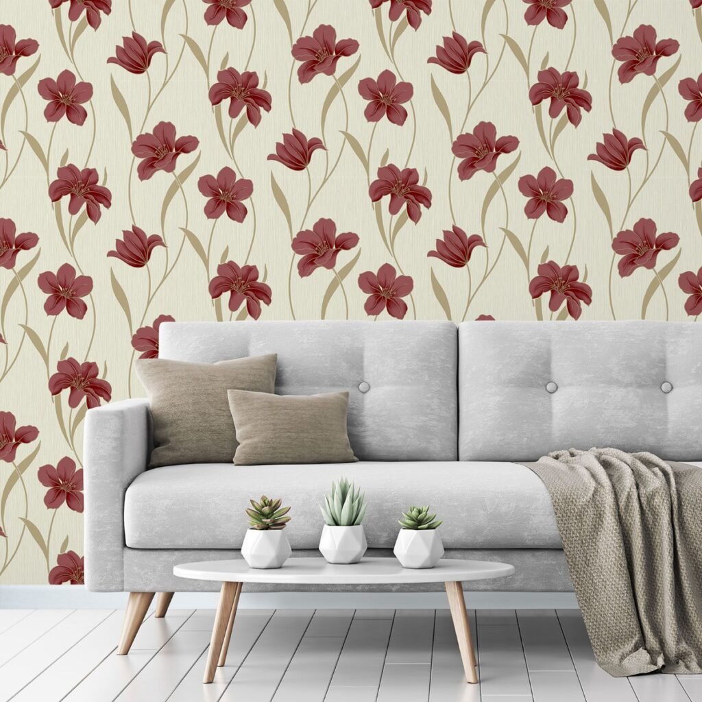 Vilamoura Glitter Effect Wallpaper Red Grandeco A60901