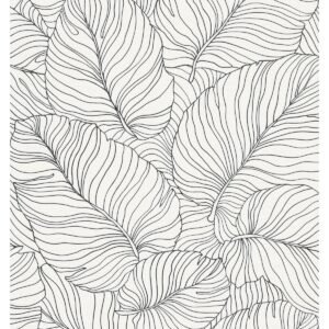 Isa Banana Leaf Wallpaper Black / White Grandeco A50901