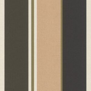 Club Botanique Stripe Wallpaper Black / Beige Rasch 539042