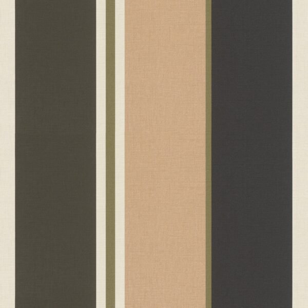 Club Botanique Stripe Wallpaper Black / Beige Rasch 539042