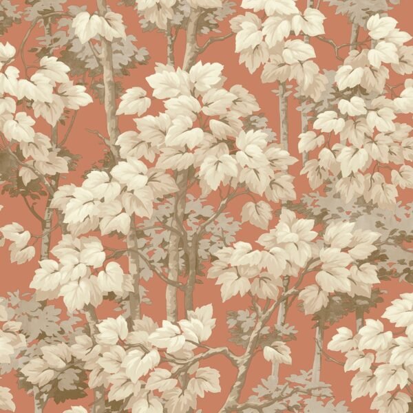 Rivington Tree Wallpaper Burnt Orange Belgravia 2502