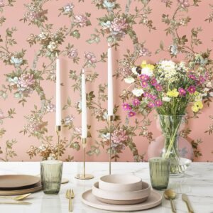 Cottage Chic Ramo Edra Wallpaper Galerie Pink 84001