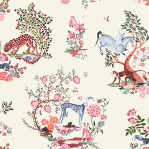 Cath Kidston Painted Kingdom Wallpaper Cream Muriva 182542