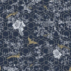 Lipsy Himara Wallpaper Blue / Gold Muriva 144070