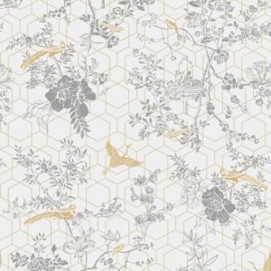 Lipsy Himara Wallpaper Grey / Gold Muriva 144072