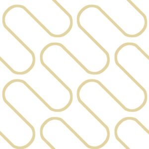 Linear Curve Wallpaper White / Gold Catherine Lansfield 206504