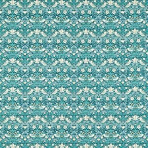 William Morris Strawberry Thief Fabric Teal F1678/01 - By The Metre