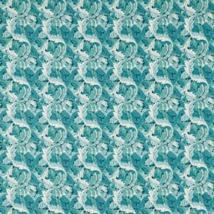 William Morris Acanthus Fabric Teal F1681/04 - By The Metre