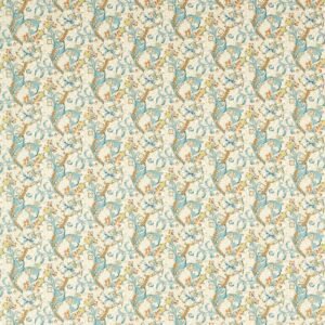 William Morris Golden Lily Fabric Linen Teal F1677/04 - By The Metre