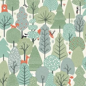 My Kingdom Wild Wood Green Wallpaper Muriva M51604