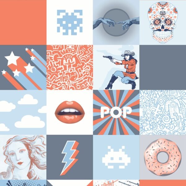 My Kingdom OMG! Blue & Orange Wallpaper Muriva M53201