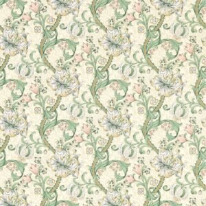 William Morris Golden Lily Wallpaper Linen Beige / Blush W0174/01