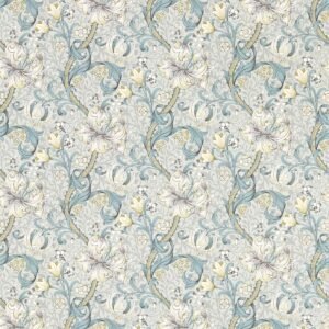 William Morris Golden Lily Wallpaper Slate Blue / Dove W0174/02