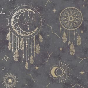 Dreamcatcher Wallpaper Black / Gold Holden 13330