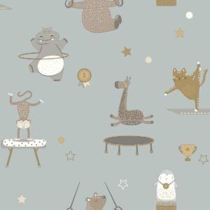 Dreamcatcher Animal Gymnastics Wallpaper Blue Holden 13242