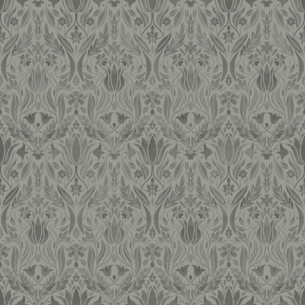 Blomstermala Floral Collage Wallpaper Grey Galerie 51018