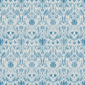 Blomstermala Floral Collage Wallpaper Blue White Galerie 51019