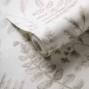 Marianne Bracken Leaf Wallpaper Natural Clarke and Clarke  W015603