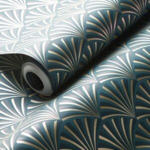 Lusso Chrysler Wallpaper Teal Clarke and Clarke W0164/04