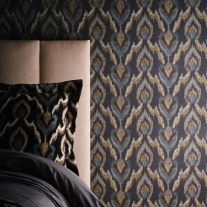 Lusso Velluto Wallpaper Noir Clarke and Clarke W0170/02