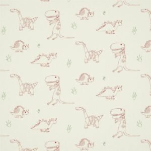 Harlequin Jolly Jurassic Dinosaurs Wallpaper Red and Neutral HLTF112654