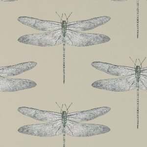 Harlequin Demoiselle Dragonfly Wallpaper Jute/Slate Grey HGAT111241