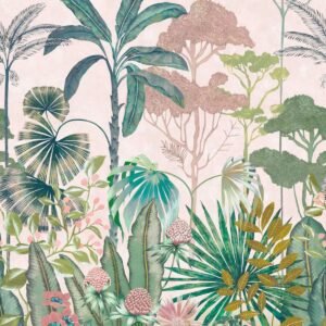 Harlequin Floreana Wallpaper Mural Bleached Coral / Succulent / Fig Leaf HTEW112777