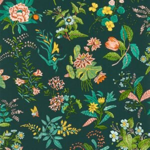 Harlequin X Sophie Robinson Woodland Floral Wallpaper Jade Green/Malachite/Rose Quartz HSRW113058