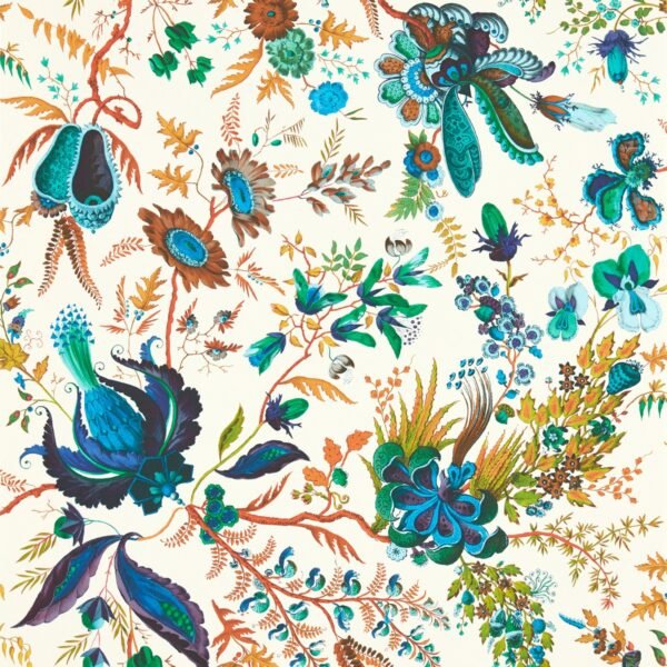 Harlequin X Sophie Robinson Wonderland Floral Wallpaper Lapis/ Emerald/Carnelian HSRW113067