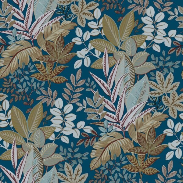 Into The Wild Foliage Wallpaper Blue Galerie 18509