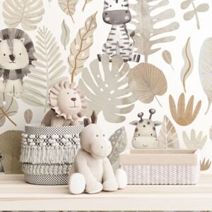 Little Explorers 2 Wallpaper Savannah Silver Grey Galerie 14837