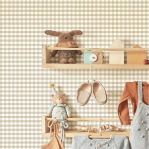 Little Explorers 2 Wallpaper Two Tone Gingham Beige Galerie 14847