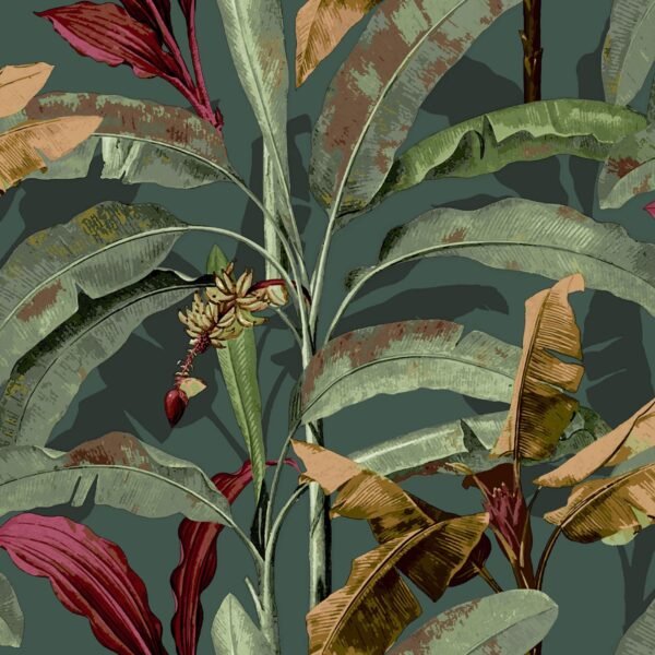 Into The Wild Banana Tree Wallpaper Green and Red Galerie 18544