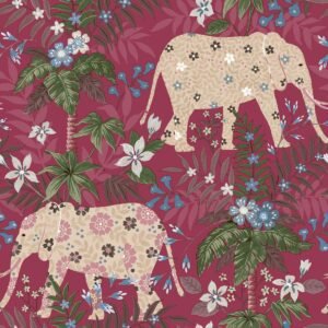 Into The Wild Elephant Wallpaper Red Galerie 18548