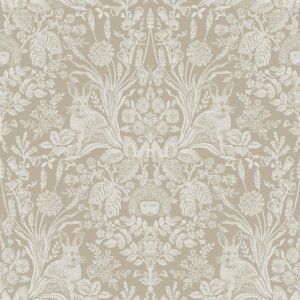 Harlen Woodland Damask Wallpaper Beige Holden 13559