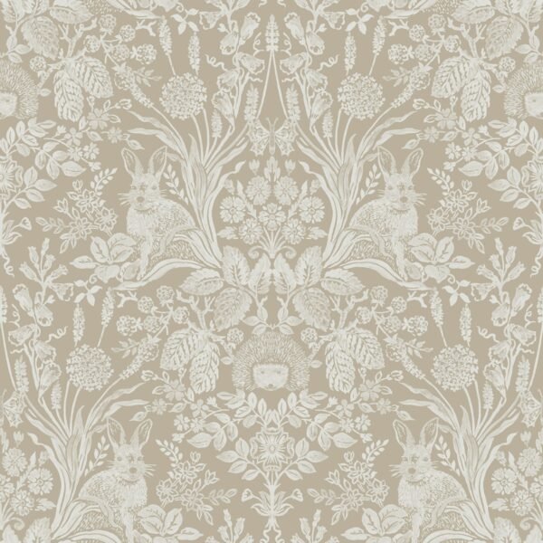 Harlen Woodland Damask Wallpaper Beige Holden 13559