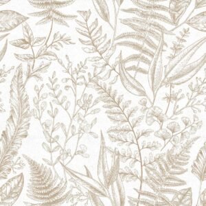 Into The Wild Botanical Wallpaper Beige Galerie 18562