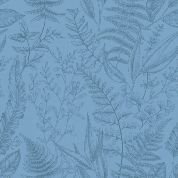 Into The Wild Botanical Wallpaper Blue Galerie 18563