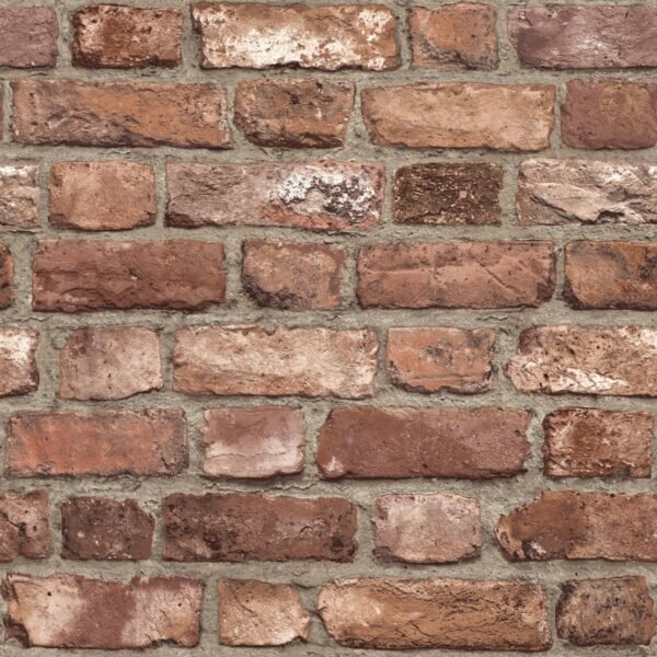 Brick Effect Vinyl Wallpaper Red Grandeco A28901